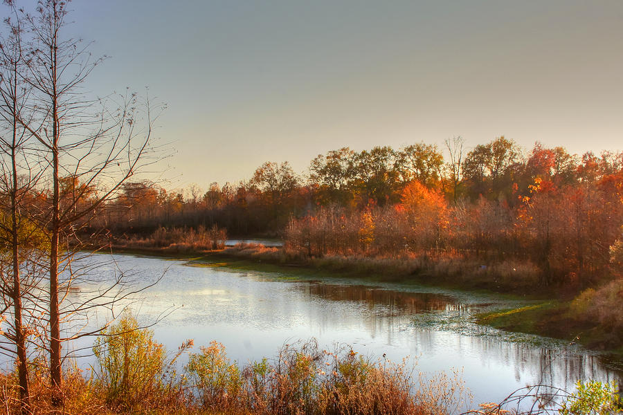 Autumn Sunset Reflection Photograph by Ester McGuire