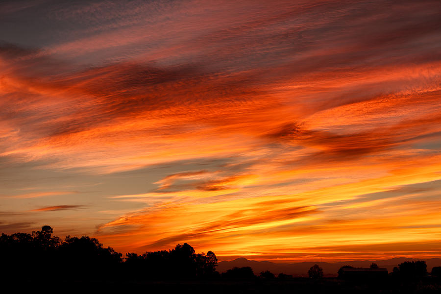 Fall Photograph - Autumn Sunset San Joaquin County CA by Troy Montemayor