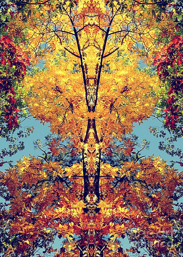Autumn Totem Pole  Digital Art by Sharon Woerner