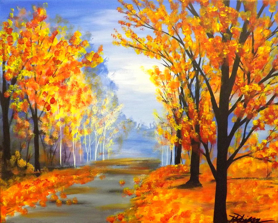 Autumn Trail Painting by Darren Robinson