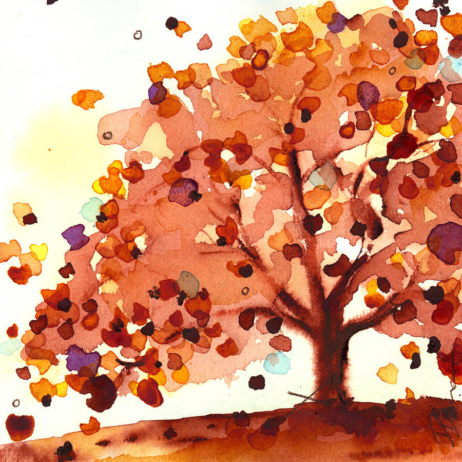 Autumn Tree Painting by Dawn Derman