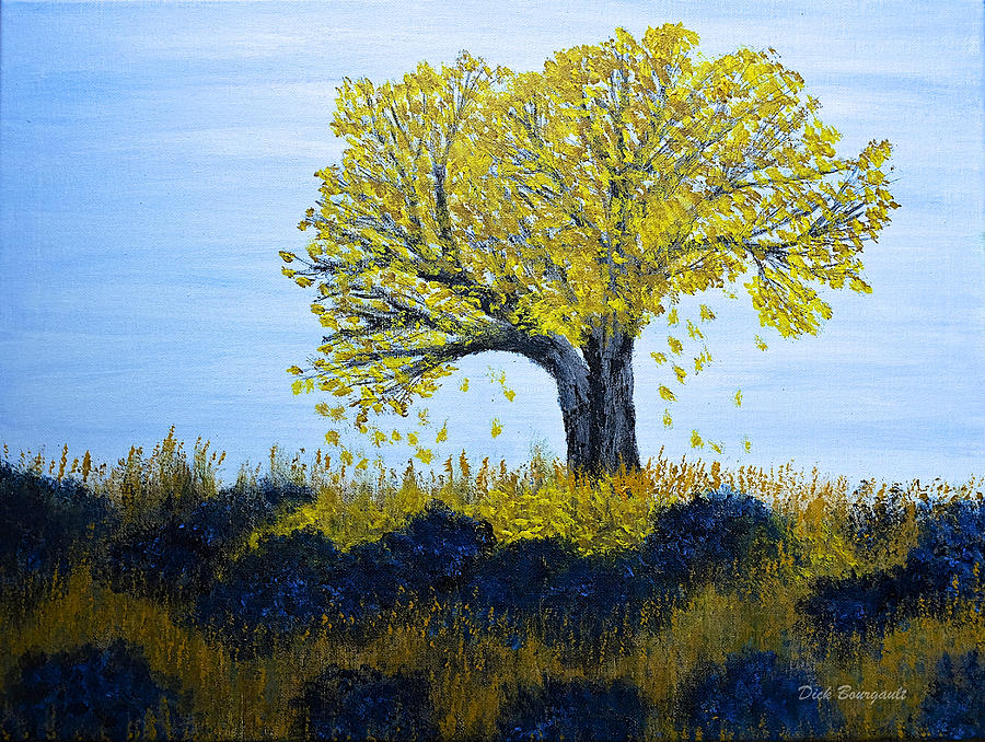 Autumn Tree Painting by Dick Bourgault