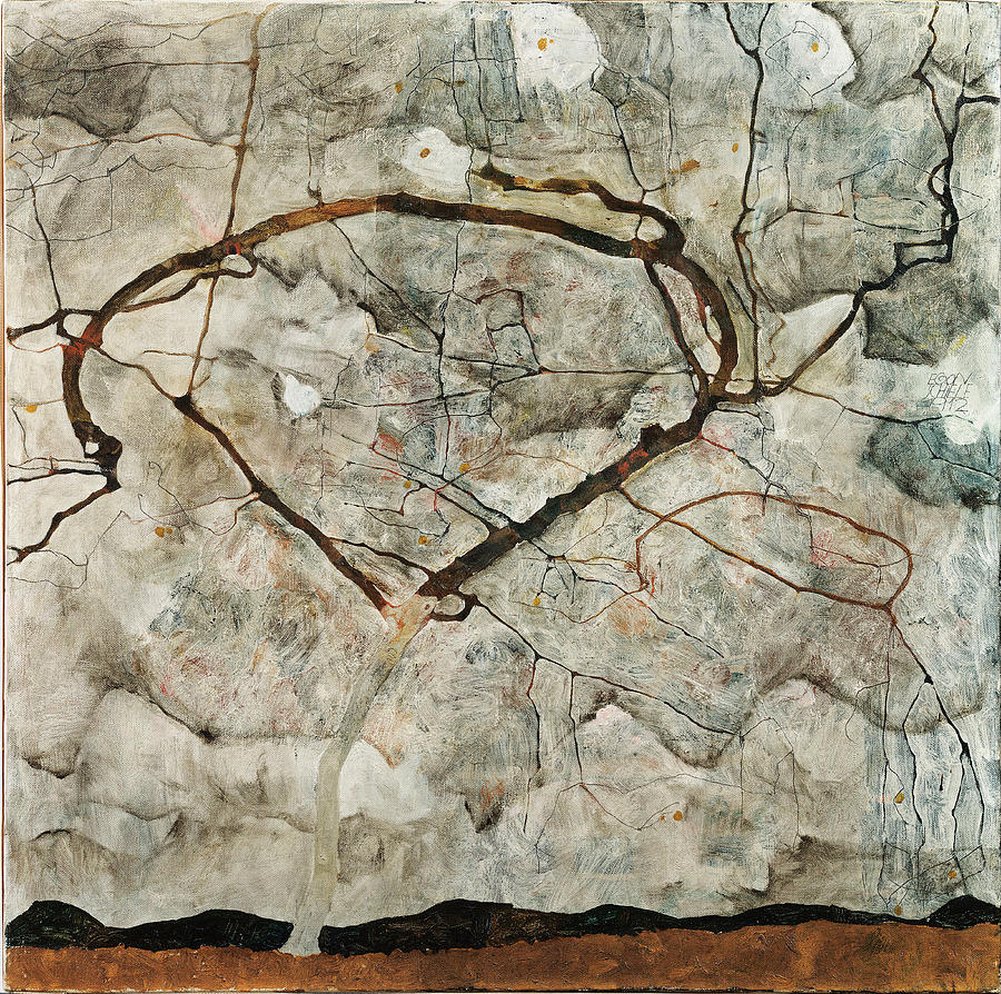 Autumn Tree in Stirred Air. Winter Tree Painting by Egon Schiele