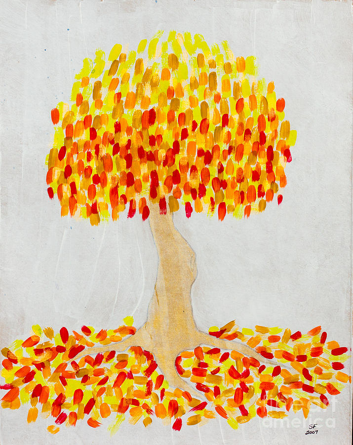 Autumn tree Painting by Stefanie Forck