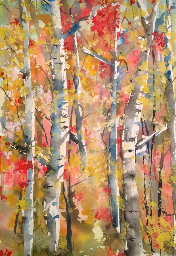 Autumn Trees Painting by Robin Miller-Bookhout