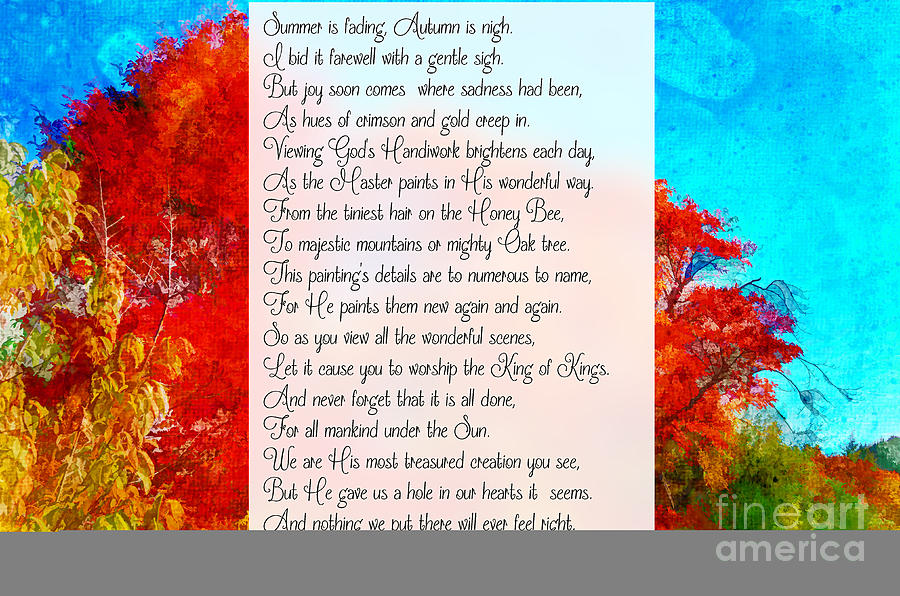 Autumn Trees with Poem Photograph by Debbie Portwood