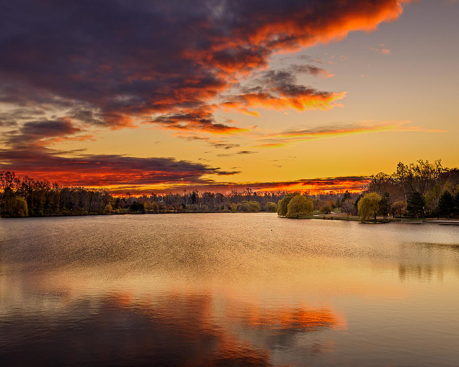 Autumn twilight Hoyt Lake Photograph by Chris Bordeleau