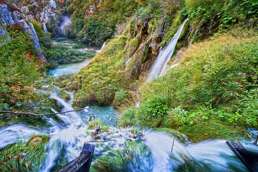 Fall Photograph - Autumn Valley Waterfalls by Artur Bogacki