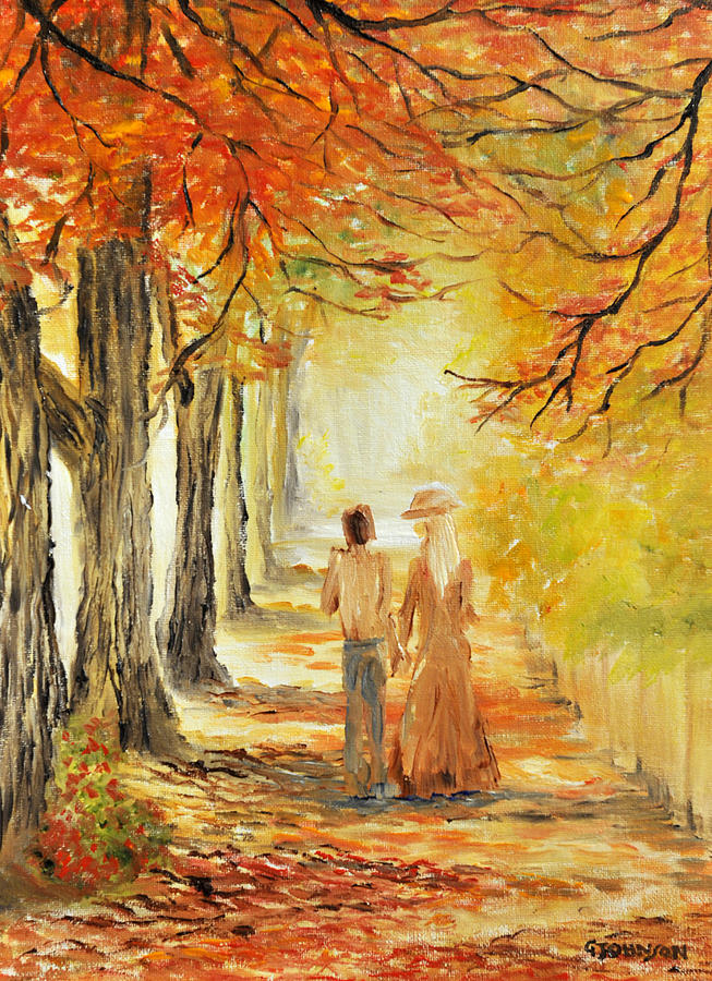 Autumn Walk Painting by Glen Johnson