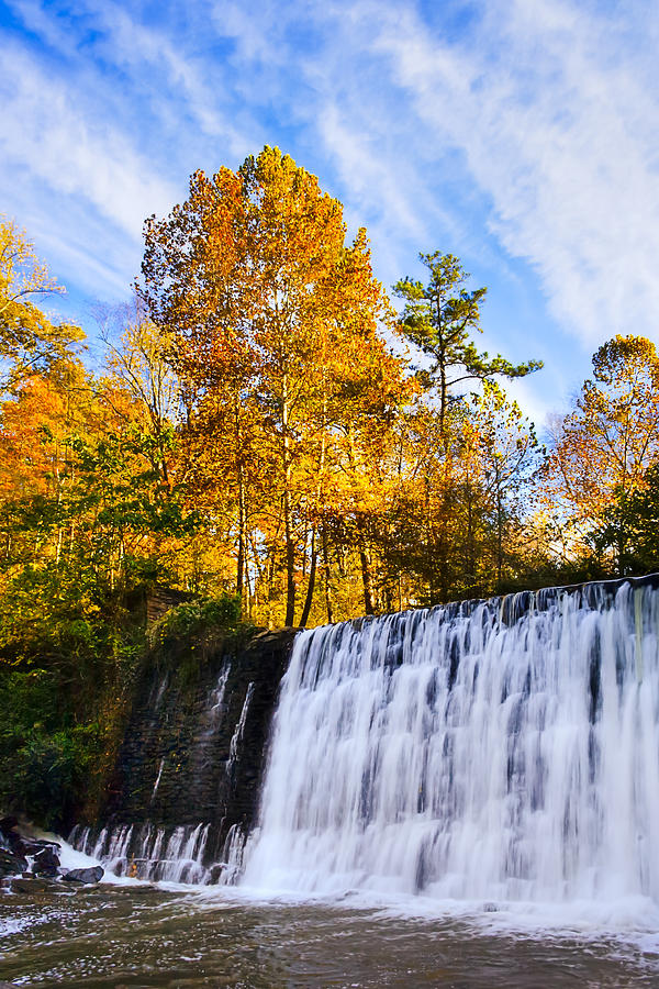 Autumn Waterfalls in Roswell Georgia Photograph by Mark E Tisdale