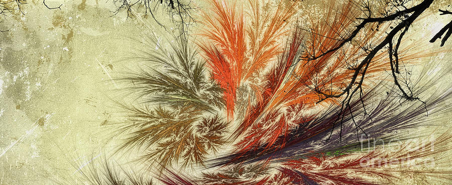 Autumn Wind .. Abstract Mixed Media by Elaine Manley