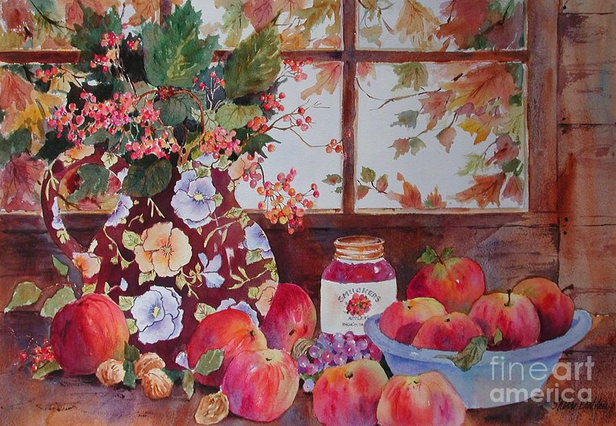 Autumn Window Painting by Sherri Crabtree