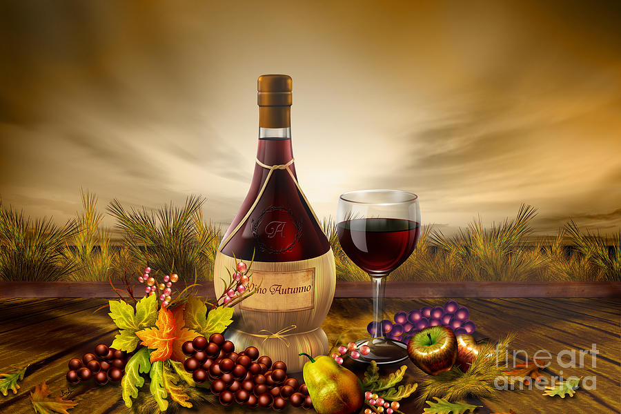 Wine Digital Art - Autumn Wine by Peter Awax