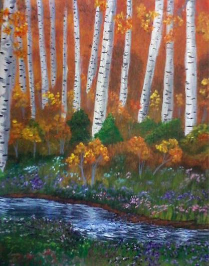 Autumn Painting - Autumn Woods by Jimmy Johnson Autumn Painting - Autumn Woods by Jimmy Johnson