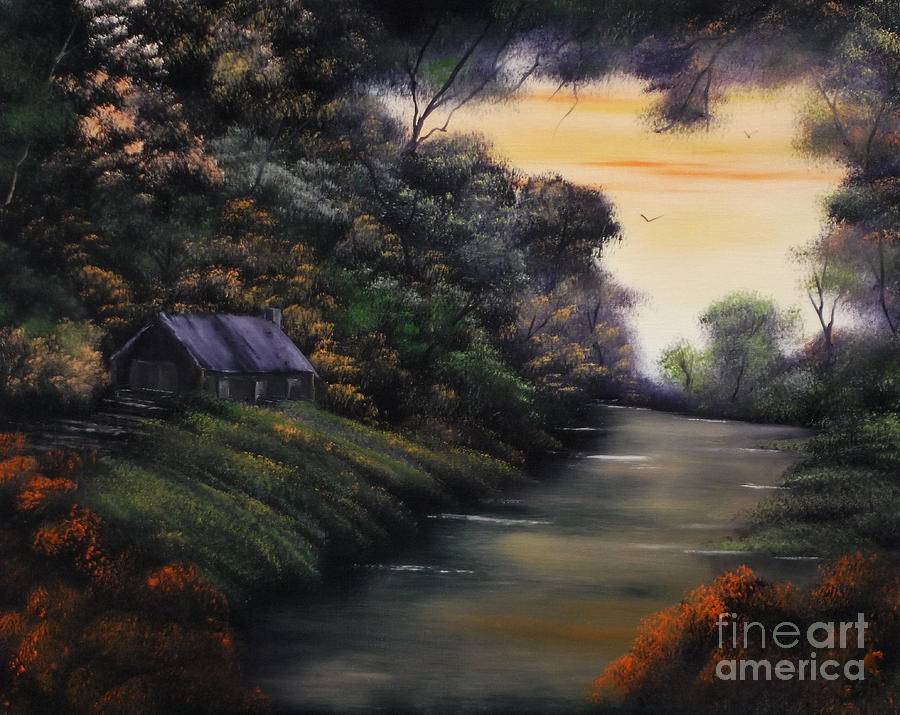 Fall Painting - Autumnal Cabin Canopy by Cynthia Adams