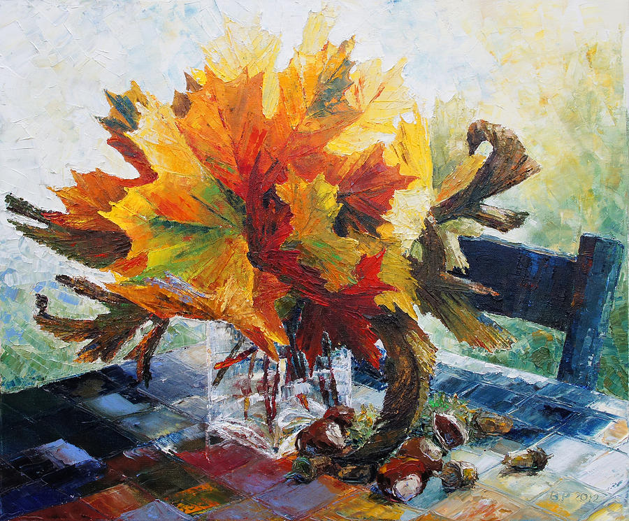 Autumns Bridal Bouquet Painting by Barbara Pommerenke
