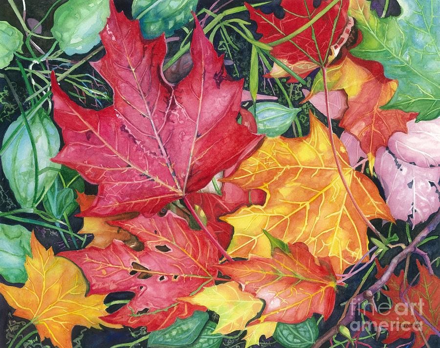 Barbara Jewell Painting - Autumns Carpet by Barbara Jewell