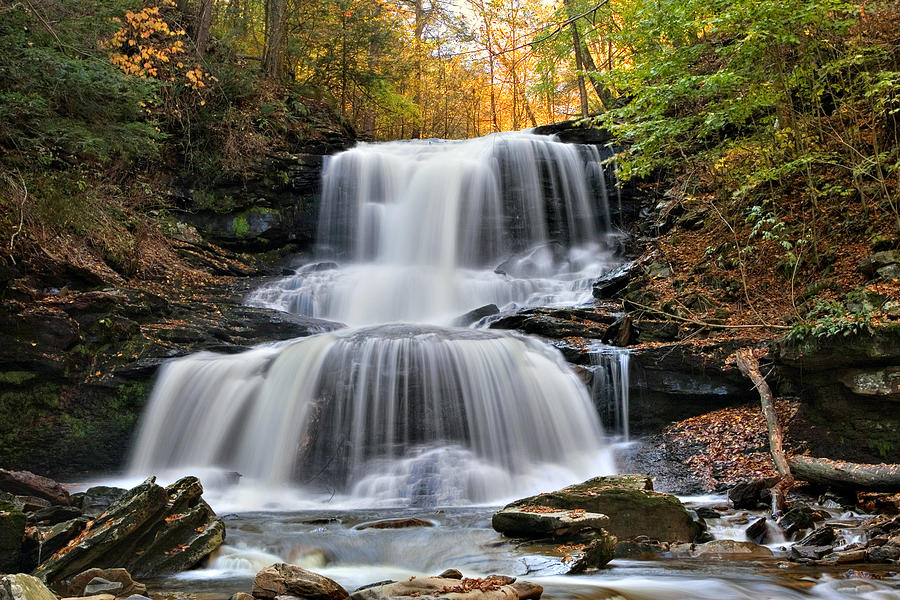 Autumns Magical Spell On Tuscarora Falls Photograph by Gene Walls