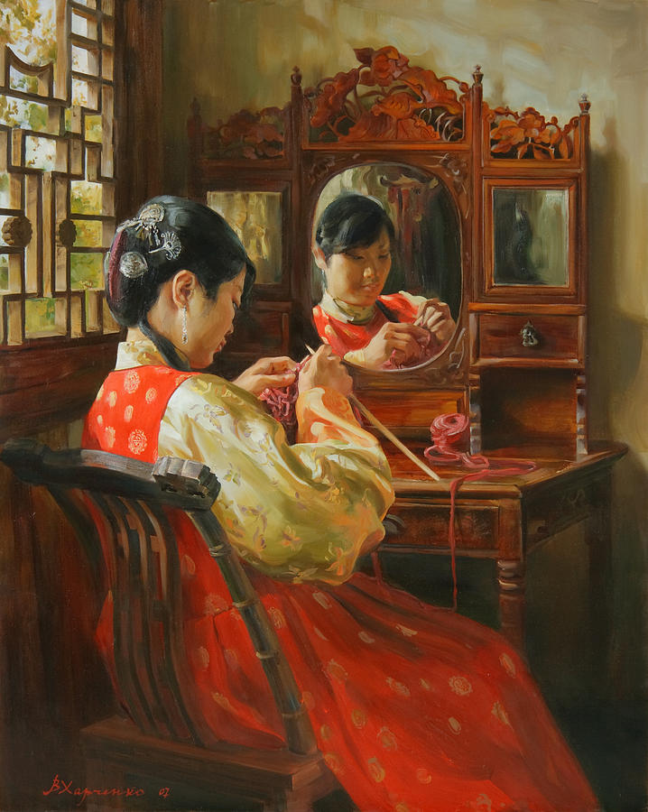 China Painting - Autumns mood by Victoria Kharchenko
