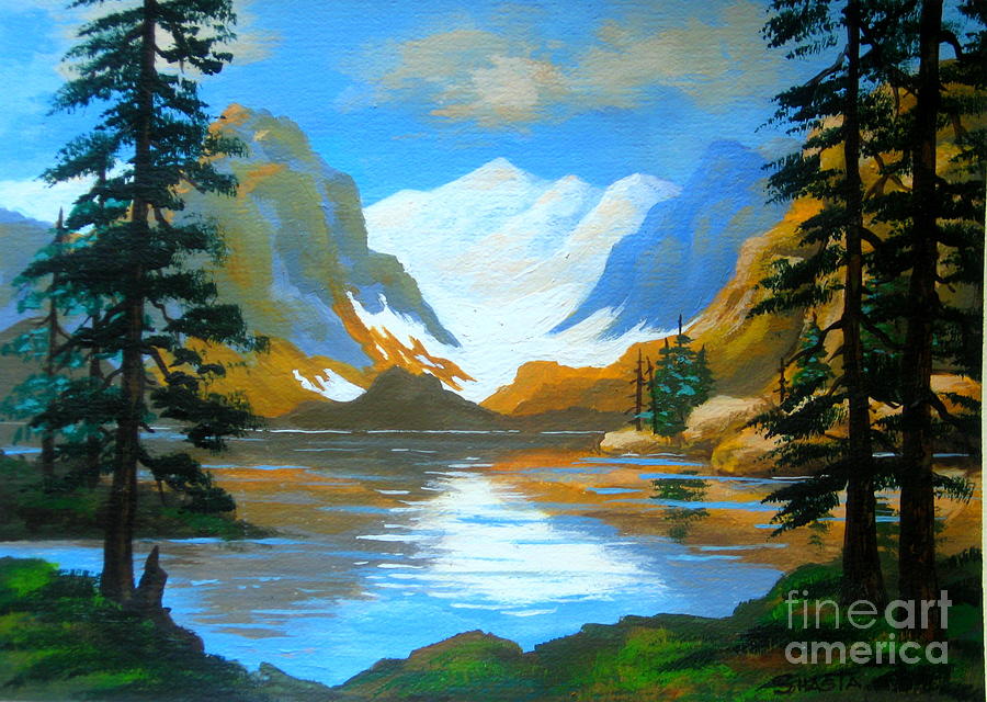Avalanche  Lake Painting by Shasta Eone