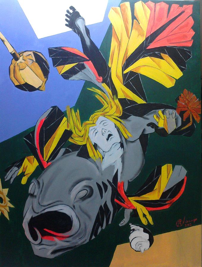 Matsya Painting - Avatar Series-Matsya by Chinmaya BR