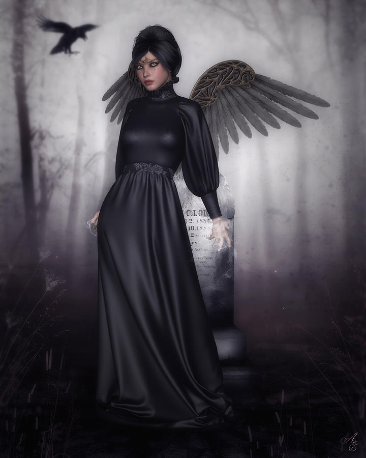 Fantasy Digital Art - Avenging Angel by Raina Hopkins