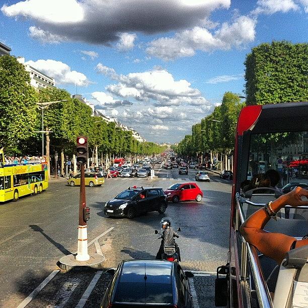 Paris Photograph - #avenue Des #champselysees #long #road by C J