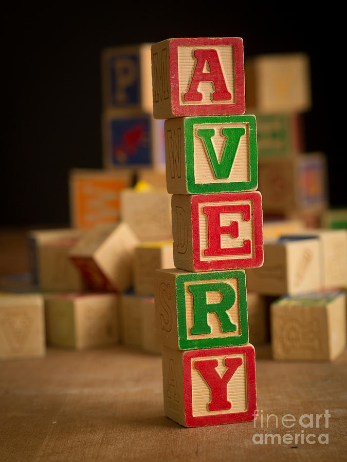 AVERY - Alphabet Blocks Photograph by Edward Fielding