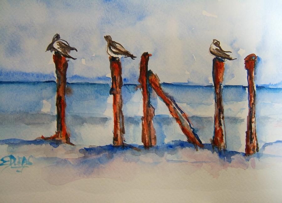 Aviary Aruba Style Painting by Elaine Duras