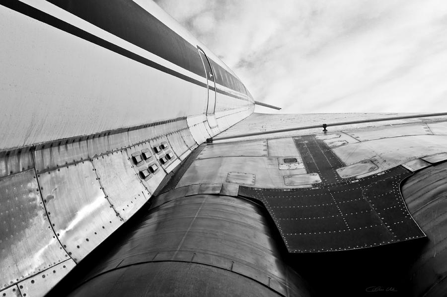 Airplane Photograph - Aviation Icons - Supersonic Airliner Tupolev Tu-144 in black and white by Colin Utz