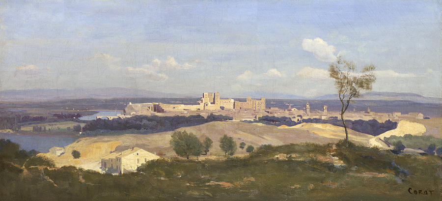 Avignon from the West Painting by Jean-Baptiste-Camille Corot