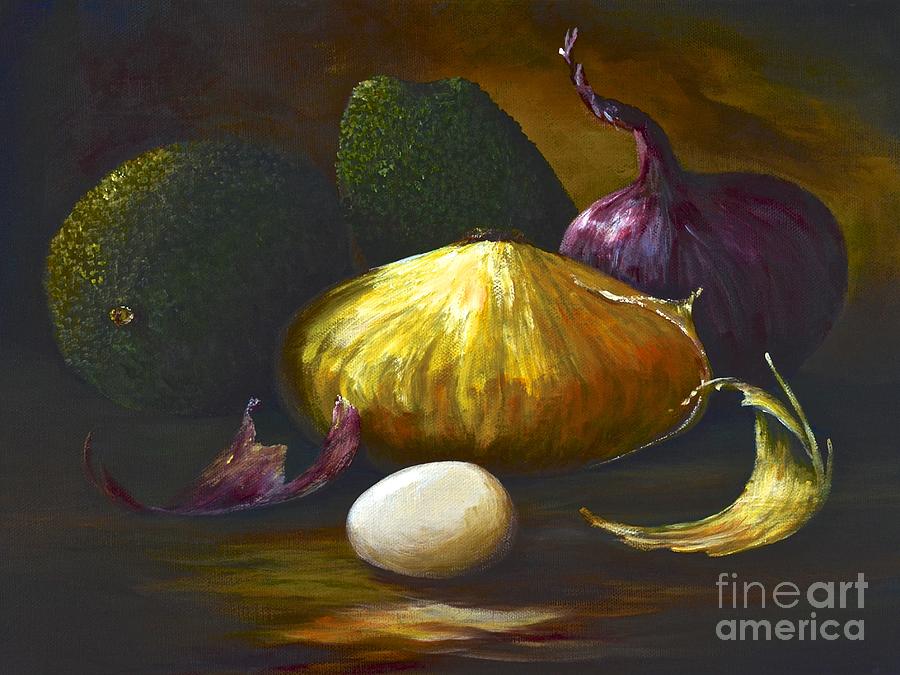 Avocado and company Painting by AnnaJo Vahle