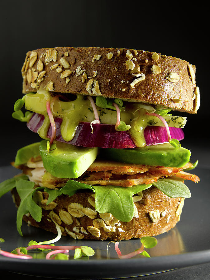 Avocado And Turkey Sandwich Photograph by Howard Bjornson