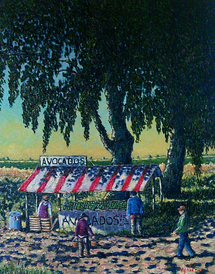 Shady Trees Painting - Avocado stand by Frank Morrison