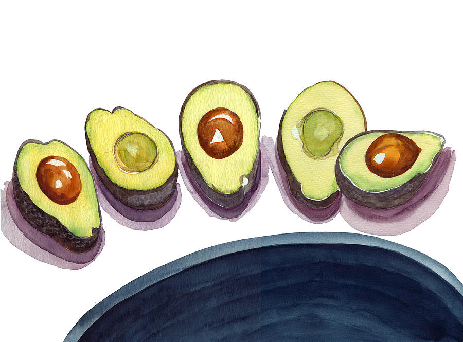 Avocados Painting by Katherine Miller