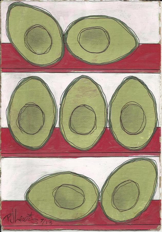Avocados Painting by PJ Lewis