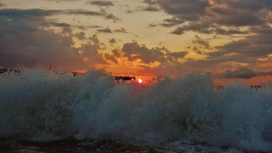 Avon Pier Splash Sunrise 726 Photograph By Mark Lemmon Fine Art America