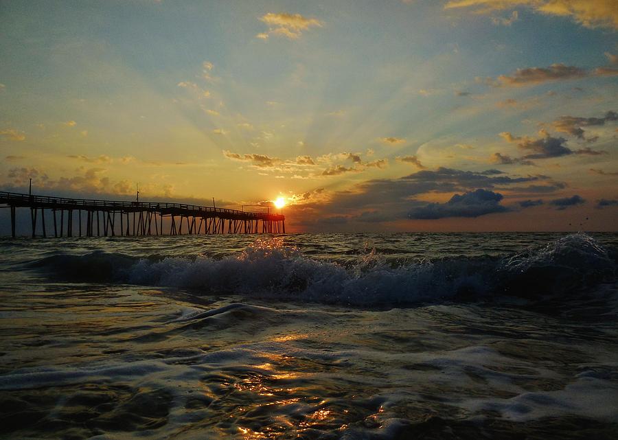 Avon Pier Sunrise Morning Sunbeams 7/26 Photograph by Mark Lemmon ...