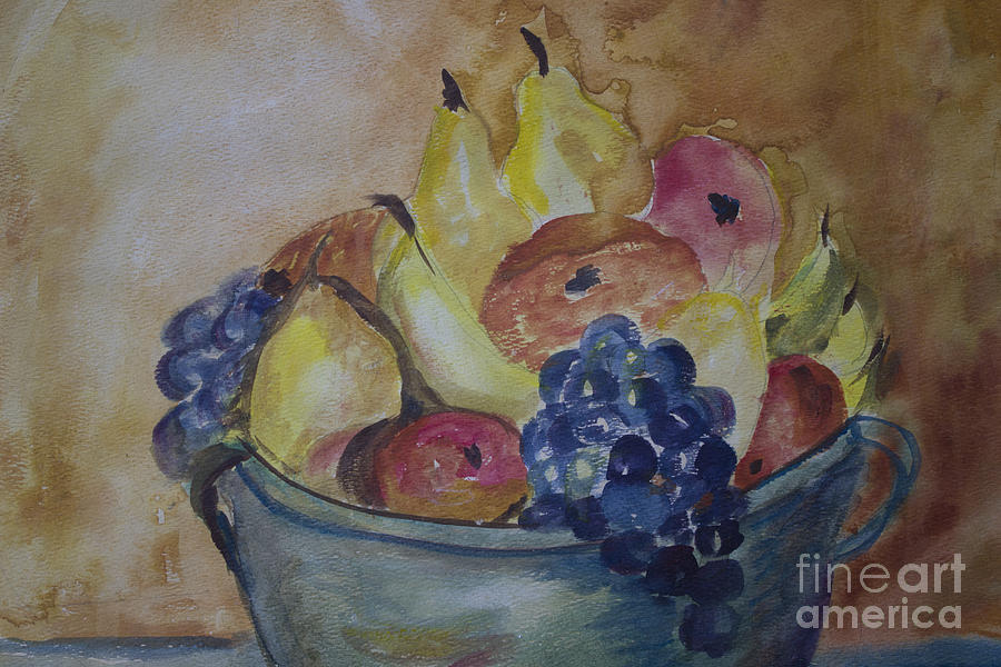 Watercolor Painting - Avonelles Fruit Bowl by Avonelle Kelsey Watercolor Painting - Avonelles Fruit Bowl by Avonelle Kelsey