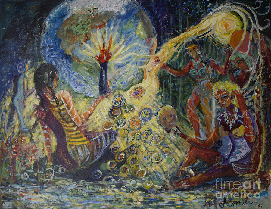 Women Painting - Avonelles Tribe by Avonelle Kelsey Women Painting - Avonelles Tribe by Avonelle Kelsey