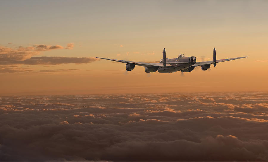 Airplane Digital Art - Avro Lancaster - Homeward by Pat Speirs