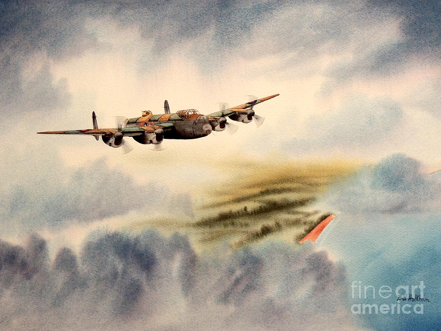 Avro Lancaster Over England Painting by Bill Holkham