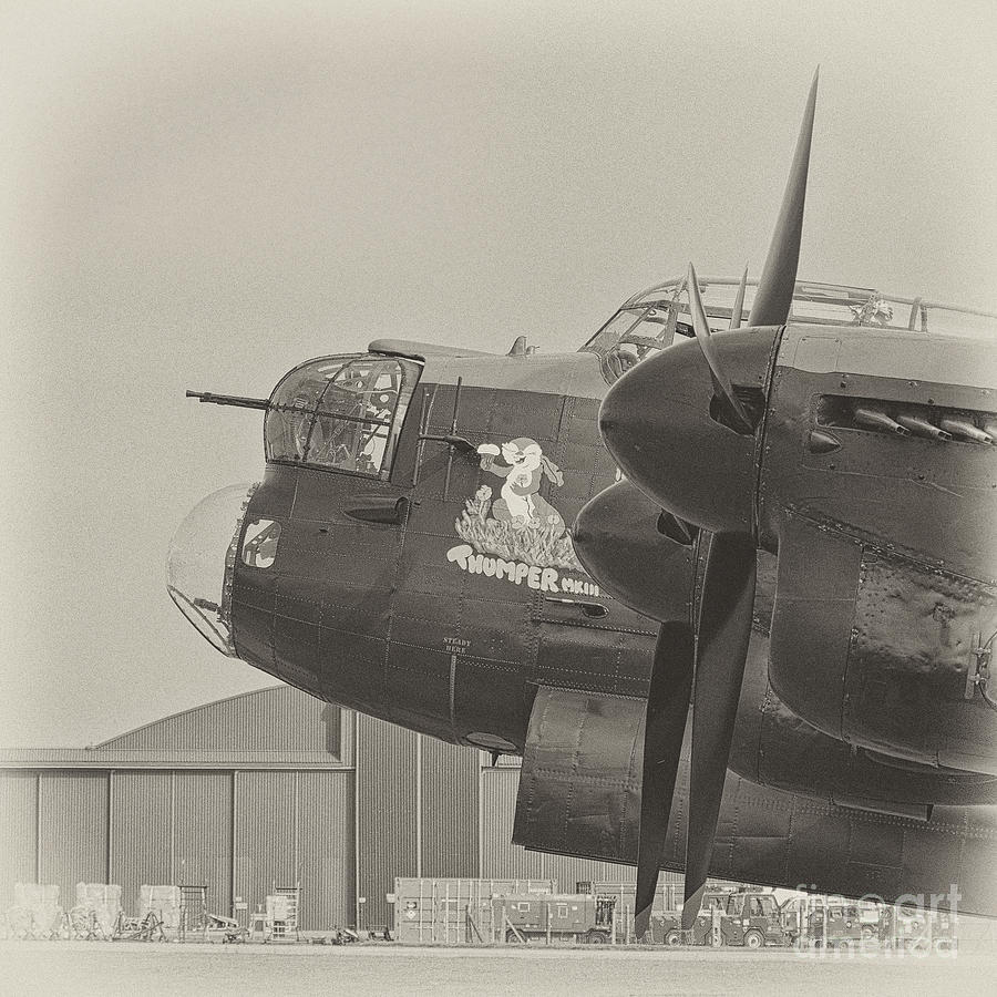 Avro Lancaster Thumper mono Photograph by Steev Stamford