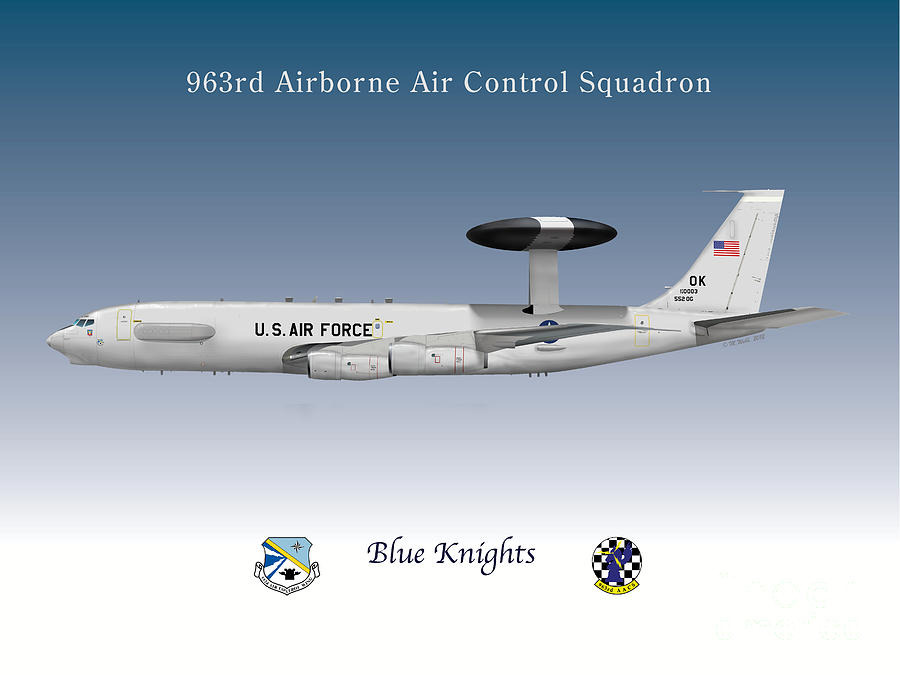 Awacs Digital Art - AWACS Blue Knights by Matthew Webb