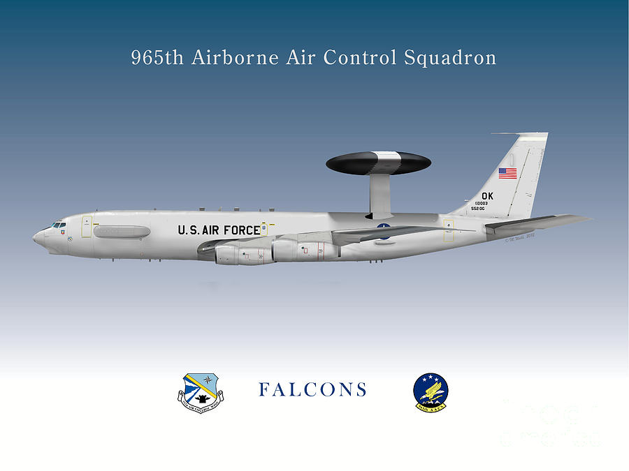 Airplane Digital Art - AWACS Falcons by Matthew Webb