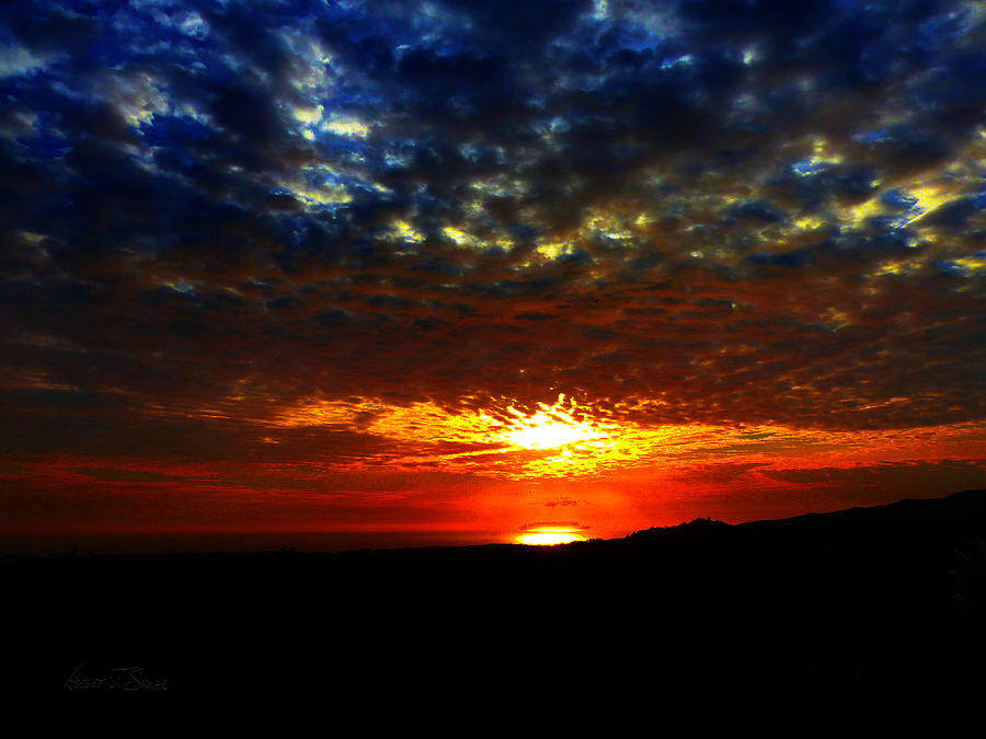 Awaiting Sunset at the Getty - Three Photograph by Robert J Sadler