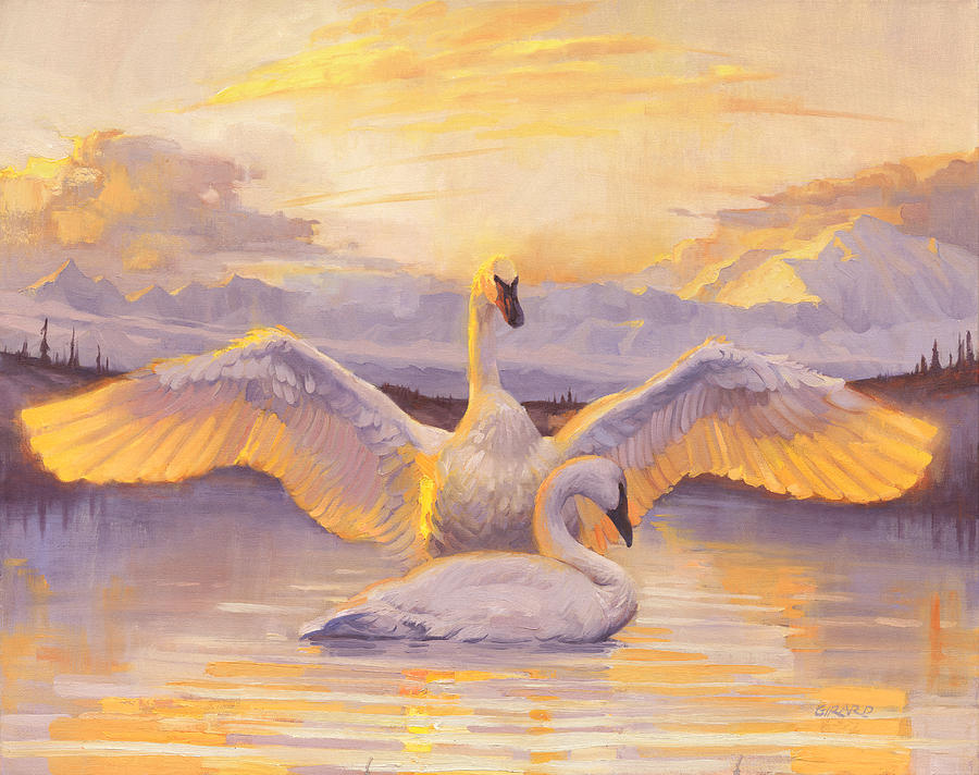 Swan Painting - Awakening by Francois Girard