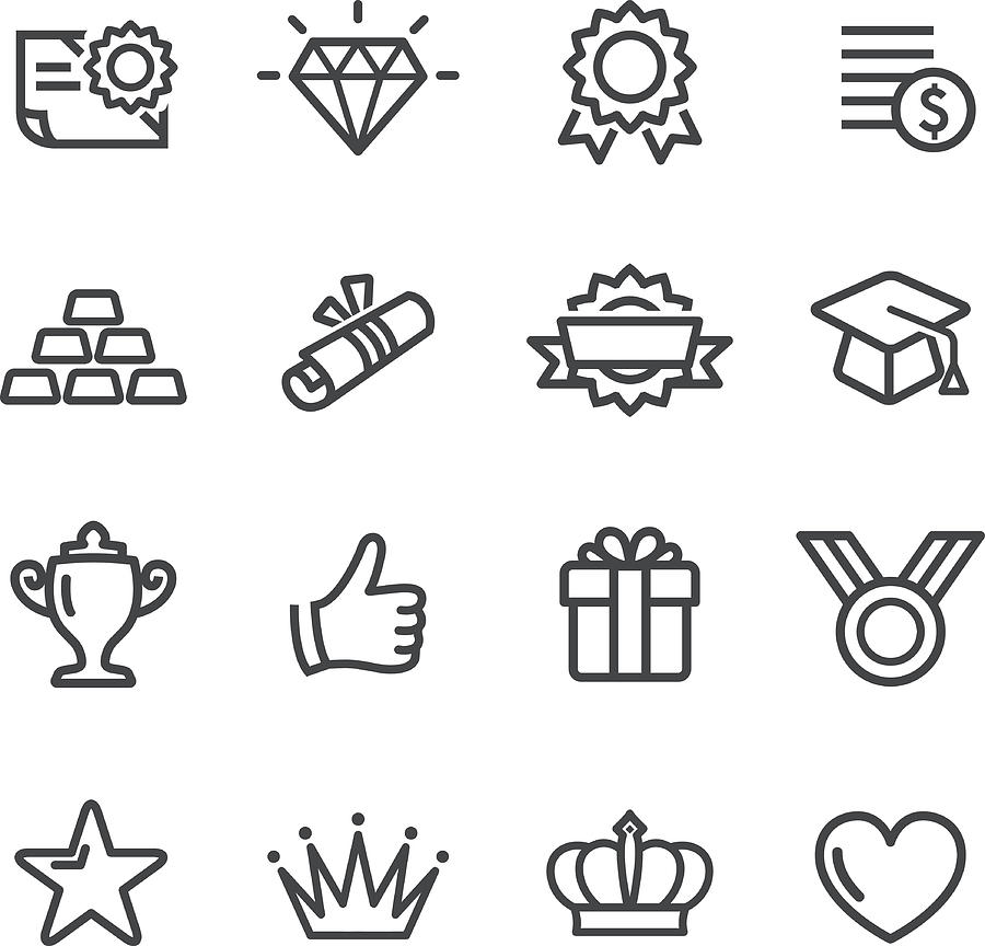 Awards Icons - Line Series Drawing by -victor-