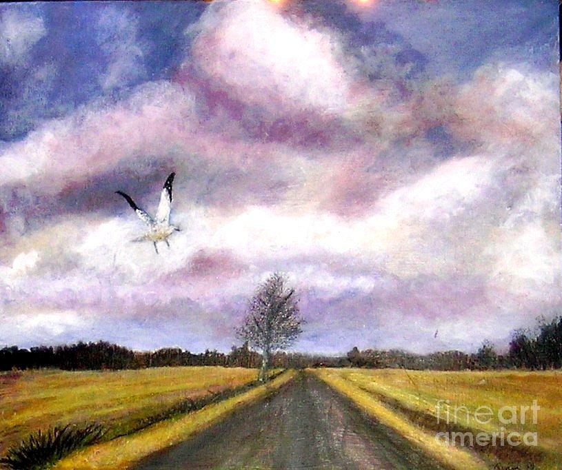 Seagull Painting - Away from the flock by Marie-Line Vasseur