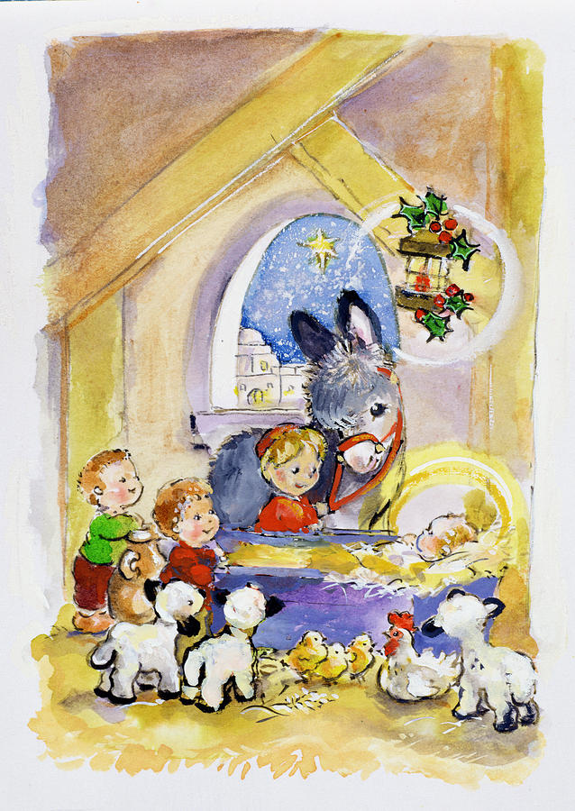 Away In A Manger Painting by Diane Matthes